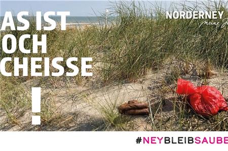 Die vom Staatsbad initiierte provokante Kampagne zu mehr Sauberkeit auf Norderney. Foto: Staatsbad